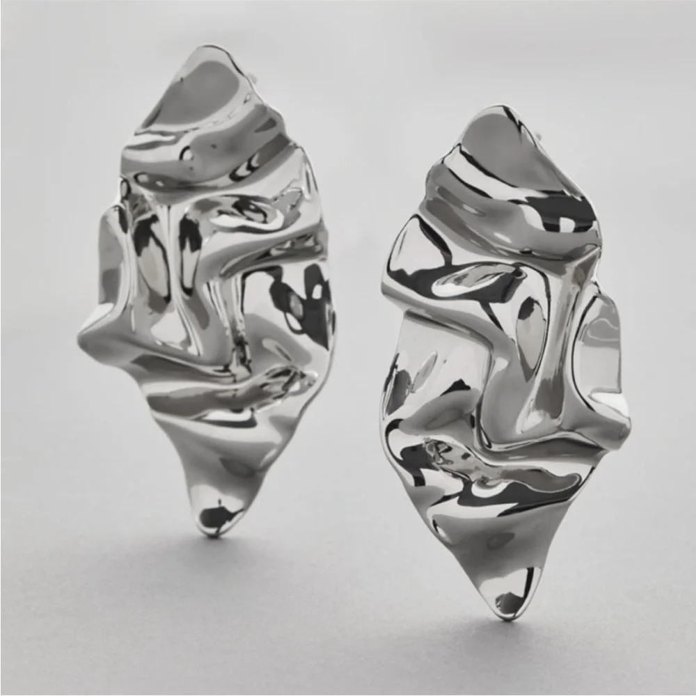 Alexis Bittar Crumpled Earrings Silver - Picture 2 of 14
